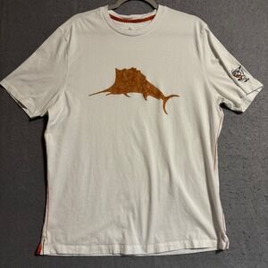 Tommy Bahama Mens T Shirt White Sailfish Graphic Logo Texas Longhorns Size L